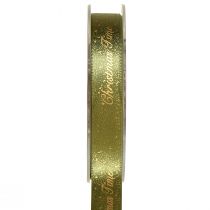 Produkt Wstążka świąteczna Wstążka świąteczna Zielone złoto 15mm 20m