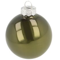 Produkt Bombki choinkowe szklane kule zielono-srebrno-szare Ø60mm 24 szt.