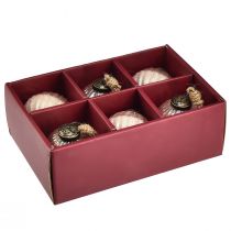 Produkt Bombki świąteczne szklane vintage różowe bombki szklane Ø7cm 6szt