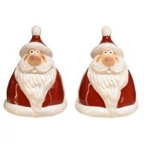 Produkt Figurka Świętego Mikołaja w kolorze czerwonym 13 cm - idealna dekoracja świąteczna zapewniająca świąteczną atmosferę - 2 sztuki