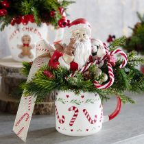 Produkt Kubek świąteczny ceramiczny czerwony zielony kremowy wys. 9cm 2 szt.
