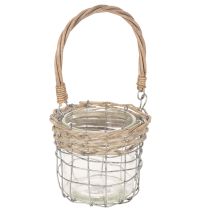 Produkt Wisząca ozdoba w kształcie latarenki, metal, szkło, wierzba, Ø13cm, wys.12cm, 2 sztuki