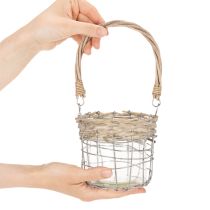 Produkt Wisząca ozdoba w kształcie latarenki, metal, szkło, wierzba, Ø13cm, wys.12cm, 2 sztuki
