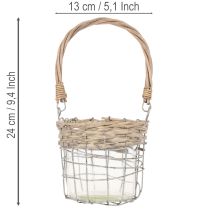 Produkt Wisząca ozdoba w kształcie latarenki, metal, szkło, wierzba, Ø13cm, wys.12cm, 2 sztuki