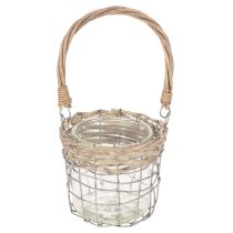 Produkt Wisząca ozdoba w kształcie latarenki, metal, szkło, wierzba, Ø13cm, wys.12cm, 2 sztuki