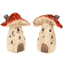 Produkt Latarnia ceramiczna grzybki jesienna dekoracja wys. 12,5/14cm 2 szt.