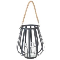 Produkt Latarnia metalowa ze szkłem, antracyt, Ø23cm, wys.27cm