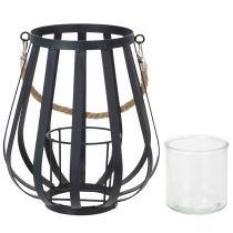 Produkt Latarnia metalowa ze szkłem, antracyt, Ø23cm, wys.27cm