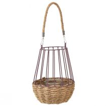 Produkt Latarnia z uchwytem i szkłem fioletowym naturalnym Ø18cm W22cm