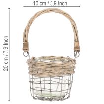 Produkt Podgrzewacz, szkło, metal, wierzba, Ø10,5cm, 3 sztuki