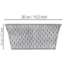 Produkt Miska cynkowa z wzorem diamentowym, 26 cm x 15,5 cm