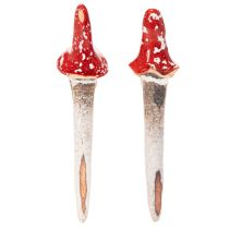 Produkt Figurka krasnala do przyklejania, z długą brodą i kapeluszem w kształcie grzyba, dekoracja, 17cm, 2 szt.