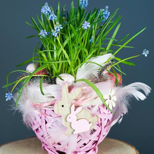 Floristik24 Spank Kosz okrągły biały Ø15cm