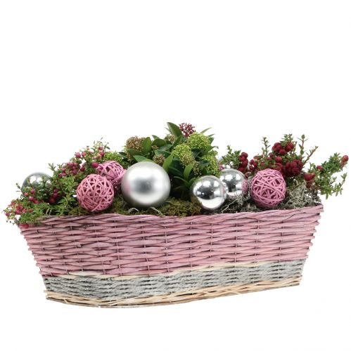 Kosz na doniczki Zestaw 2 koszy Wave Pink, Natural