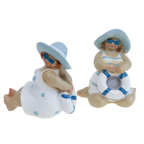 Floristik24 Maritime Deco Ladies Deco Figurki Baddeko W10/9,5 cm Zestaw 2 sztuk