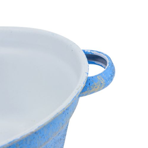 Produkt Dekoracyjna miska doniczka niebieska metalowa dekoracja shabby Ø21cm H10,5cm