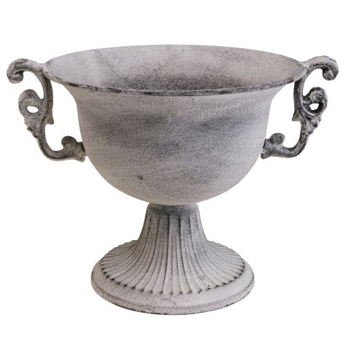 Floristik24 Dekoracyjna miska bielona dekoracyjna filiżanka metalowa Ø20cm W17,5cm