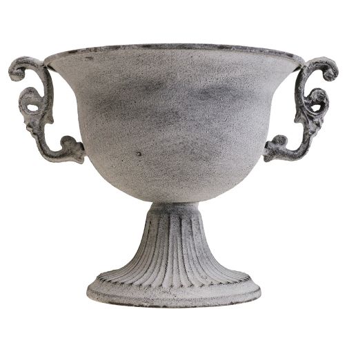 Floristik24 Dekoracyjna miska bielona dekoracyjna filiżanka metalowa Ø20cm W17,5cm