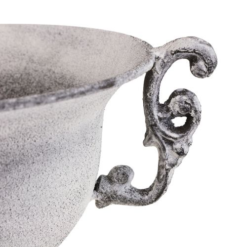 Floristik24 Dekoracyjna miska bielona dekoracyjna filiżanka metalowa Ø20cm W17,5cm
