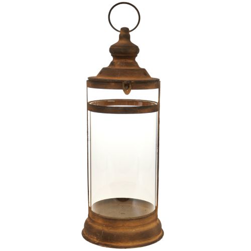 Floristik24 Latarnia dekoracyjna Latarnia metalowa o wyglądzie rdzy Ø15 cm wys. 46 cm