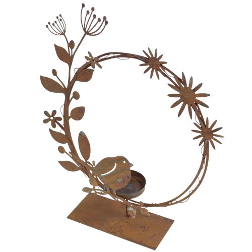 Produkt Bird deco świecznik na tealighty w kolorze rdzy 24×27×6cm