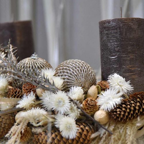 Floristik24 Christmas Ball Champagne Honeycomb Pattern Tree Ball Ø8cm 6szt