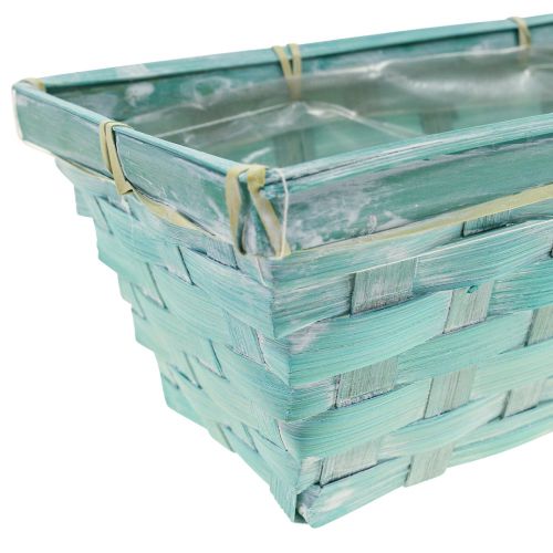 Produkt Doniczka, pleciony kosz na rośliny, kwadratowy kosz na frytki zielony/biały 25cm 6 szt