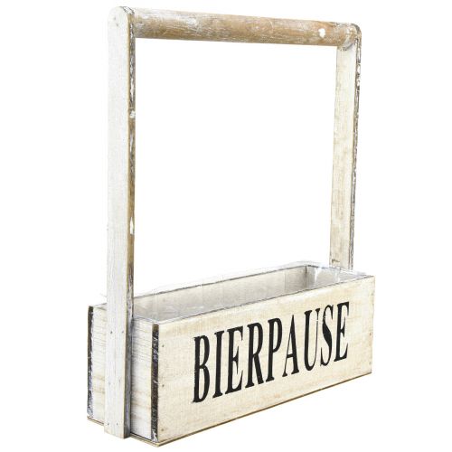 Skrzynka na rośliny z uchwytem vintage box „Beer Break” 30×9×10cm