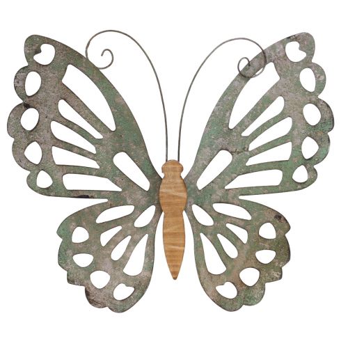 Floristik24 Wall Art Butterfly Deco Metal Wood Vintage 46×43cm
