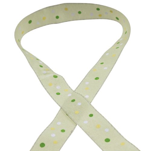 Produkt Wstążka prezentowa w kropki zielona 25mm 18m