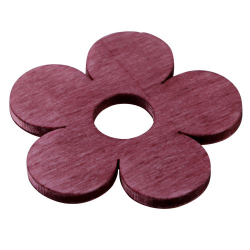 Produkt Dekoracja rozproszona drewniane kwiaty dekoracja stołu różowy fioletowy biały Ø4cm 72szt
