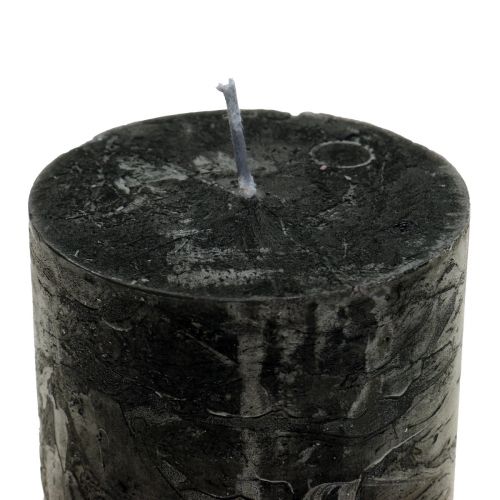 Produkt Świece czarne świece stojące w jednolitym kolorze 85x120mm 2 szt