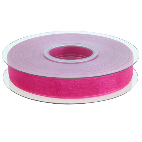 Produkt Wstążka z organzy wstążka prezentowa różowa krajka 15mm 50m