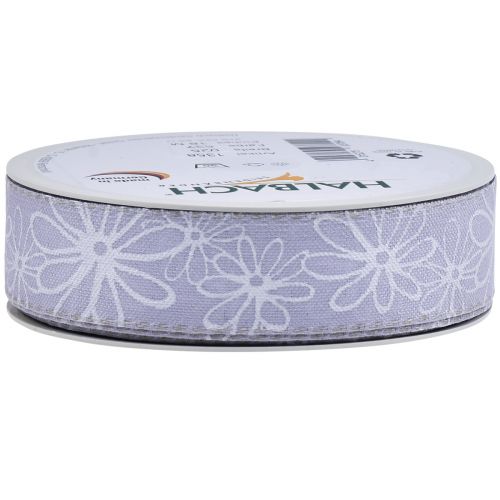 Produkt Wstążka prezentowa fioletowe kwiaty wstążka liliowa 25mm 18m