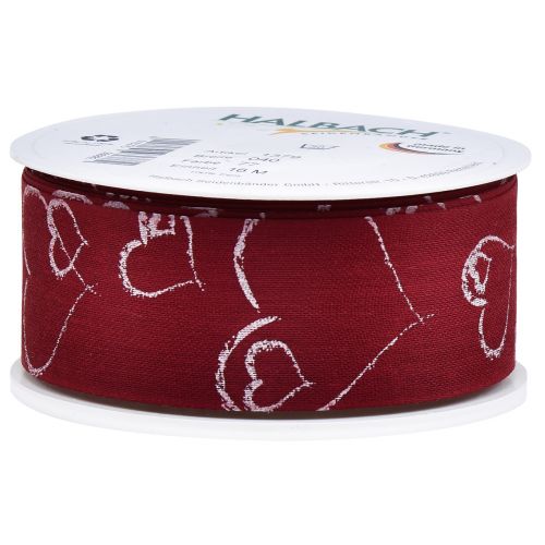 Produkt Wstążka prezentowa czerwona wstążka z sercami wstążka dekoracyjna 40mm 16m