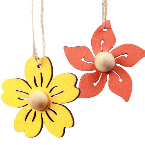 Produkt Drewniane kwiaty wiszące dekoracja drewniana dekoracja letnia żółta 4,5cm 24 szt