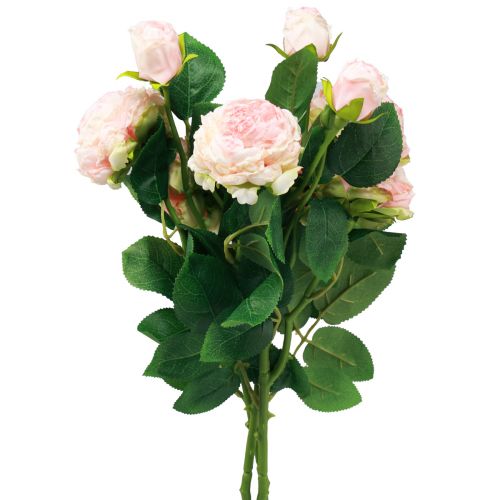 Floristik24 Sztuczne Róże Różowe Sztuczne Róże Dry Look 53cm 3szt