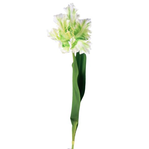 Floristik24 Sztuczny kwiat papuga tulipan Sztuczny tulipan zielony biały 69cm