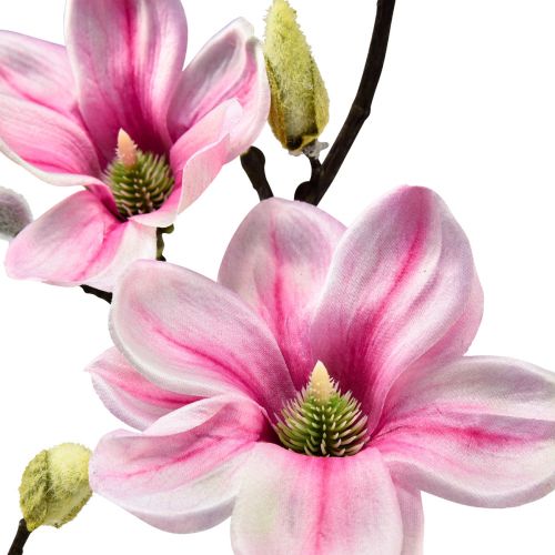 Produkt Sztuczny Kwiat Magnolia Gałązka Magnolia Sztuczna Różowa 59cm 3szt