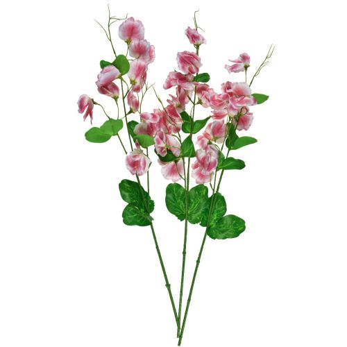 Floristik24 Kwiaty sztuczne różowe białe wyka Vicia kwiaty ogrodowe 61cm 3szt