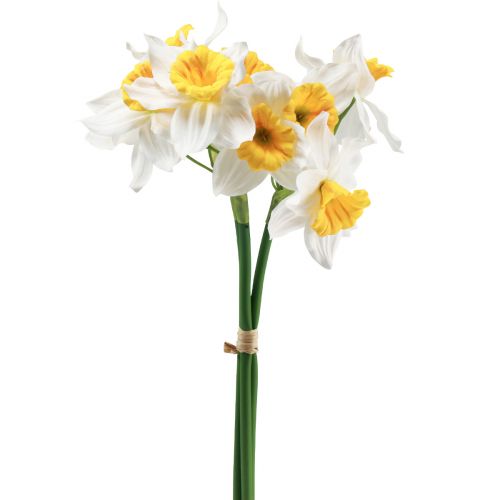 Sztuczne żonkile Białe jedwabne kwiaty Żonkile 40cm 3szt
