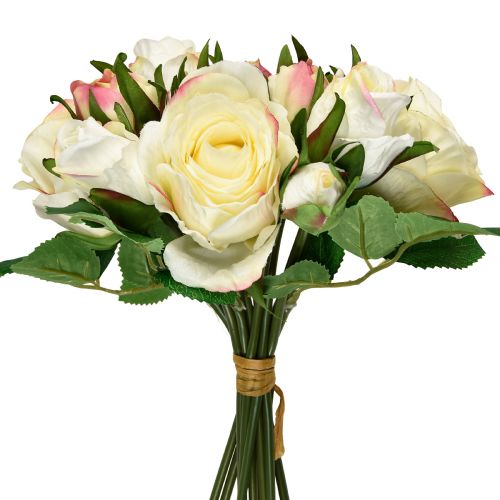 Produkt Sztuczne Róże Żółte Sztuczne Róże Bukiet Dekoracyjny 29cm 12szt