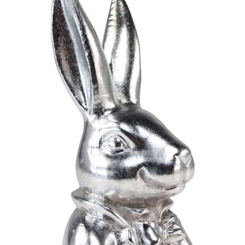 Produkt Dekoracyjny zając wielkanocny srebrny ceramiczny dekoracyjny popiersie zajączka wys. 23cm