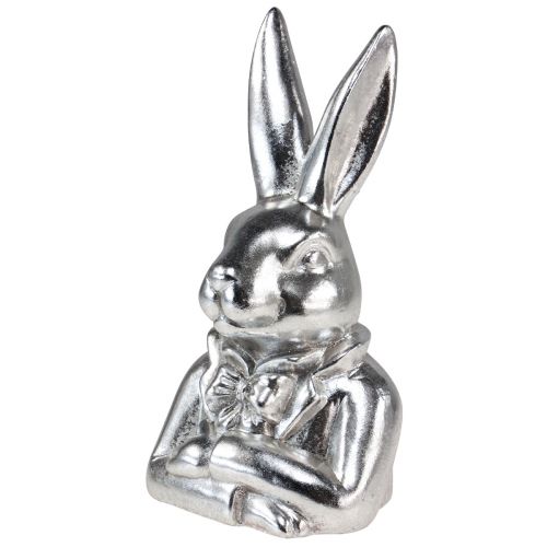 Produkt Dekoracyjny zając wielkanocny srebrny ceramiczny dekoracyjny popiersie zajączka wys. 23cm