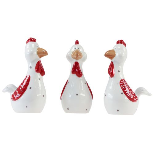 Floristik24 Dekoracyjne kurczaki Wielkanocne figurki dekoracyjne dekoracja ceramiczna 15cm 3szt