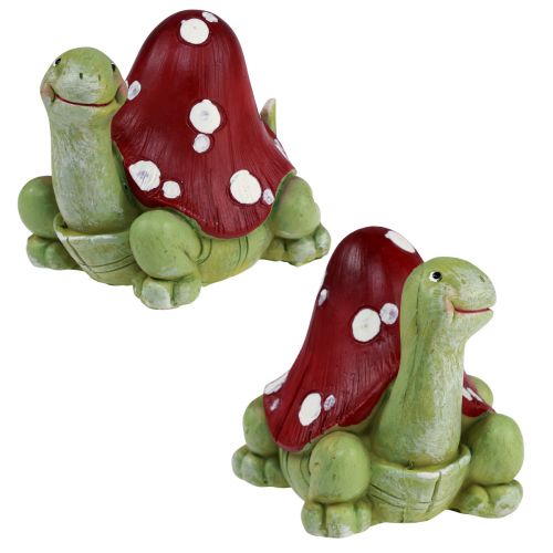 Produkt Dekoracja żółw muchomor dekoracja zielony czerwony 10cm 2szt
