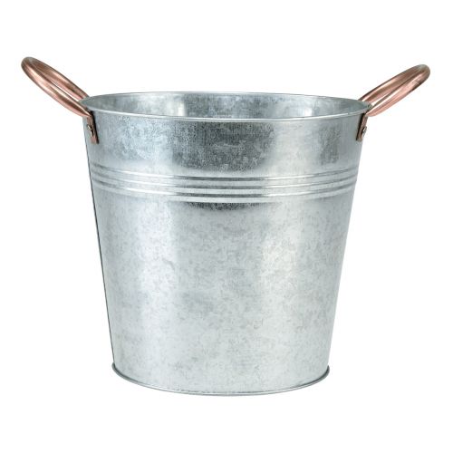 Doniczka z uchwytami, metalowe ozdobne wiaderko Ø21cm W19,5cm