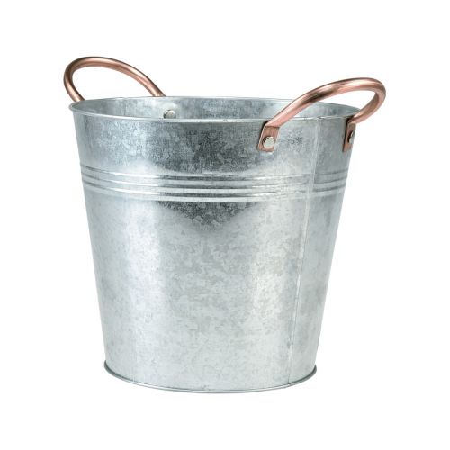 Produkt Doniczka z uchwytami, metalowe ozdobne wiaderko Ø21cm W19,5cm