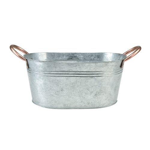 Floristik24 Miska na kwiaty z uchwytami Miska metalowa dwukolorowa 23×15,5×10,5cm