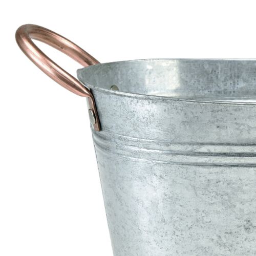 Produkt Miska na kwiaty z uchwytami Miska metalowa dwukolorowa 23×15,5×10,5cm
